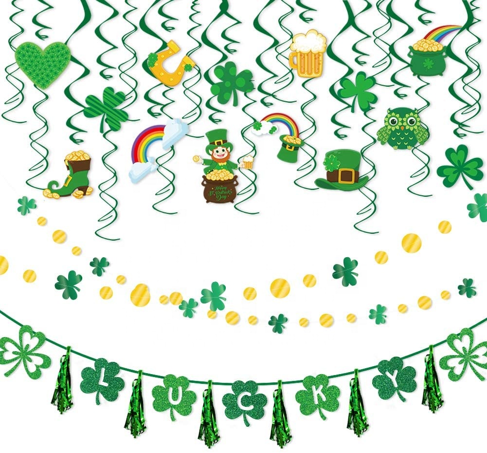 Garland Hanging Circle Dots Paper Party Garland Backdrop (9 Feet Long) For Birthday,Christmas,Wedding decoration