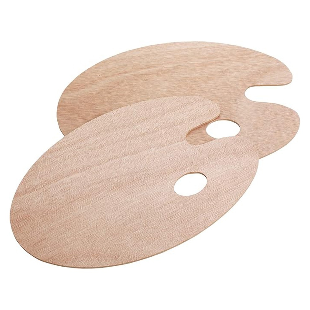 2-Piece Set of Wooden Pigment Palette for Home Decor Oil Painting Palette, Wooden Pigment Palette, Painting Art Palette