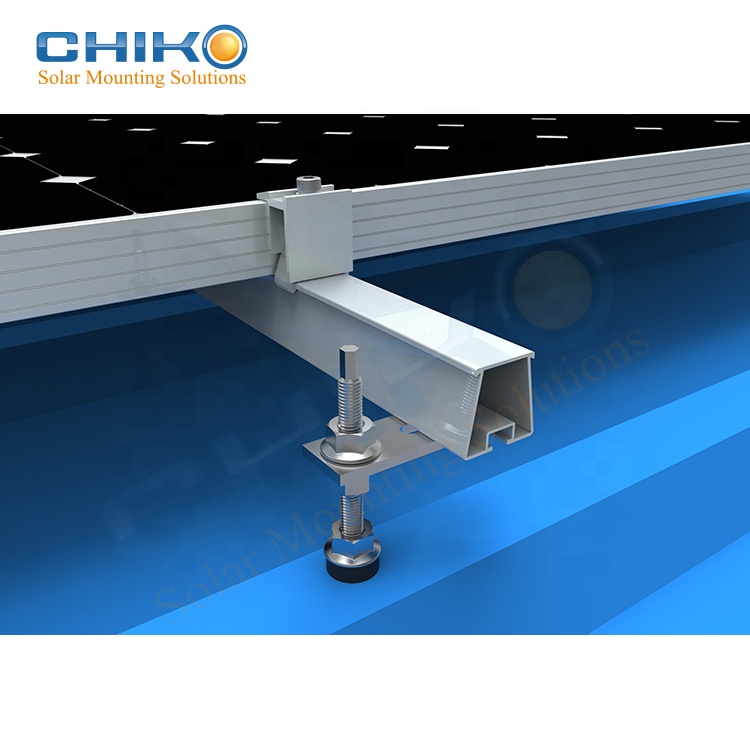 High strengthen solar racking for trapezoidal tin rooftop vs solar rooftop mounting solution hanger bolt