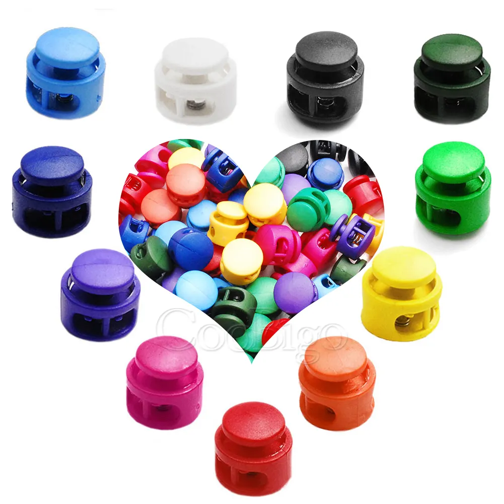 Plastic Cord Lock Clamp Toggle Clip Stopper Buckles for Paracord Rope Lanyard Drawstring Bag Shoelace DIY Craft 2 Holes 16mm