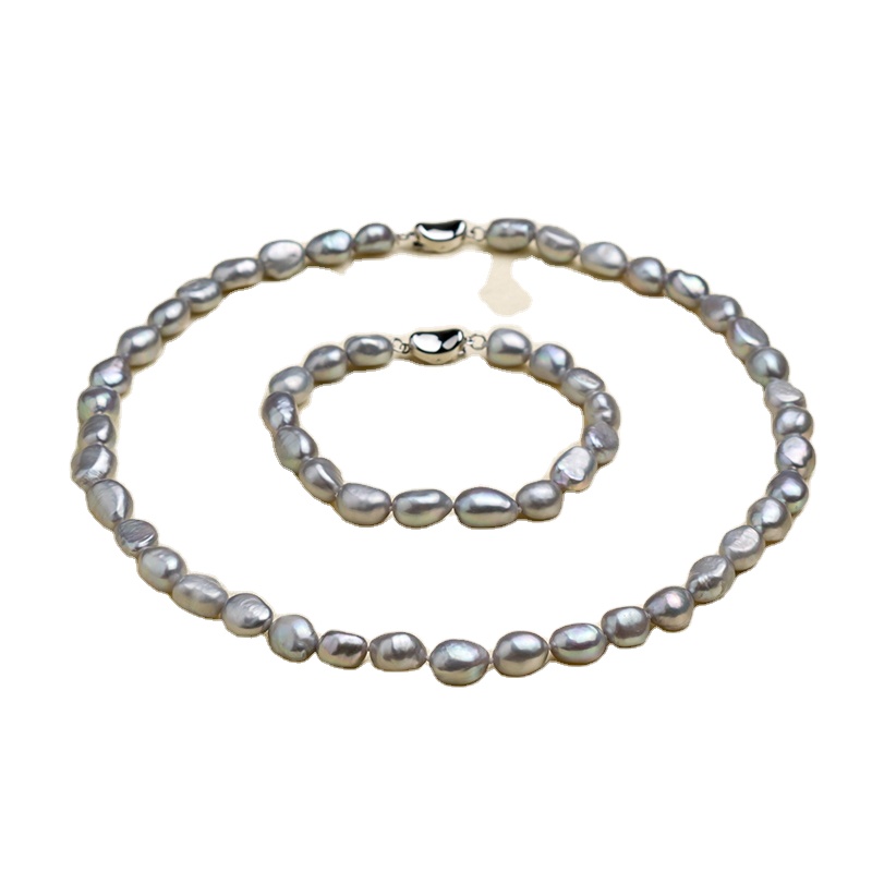 9-10mm Baroque Freshwater Pearl Women Jewelry Set