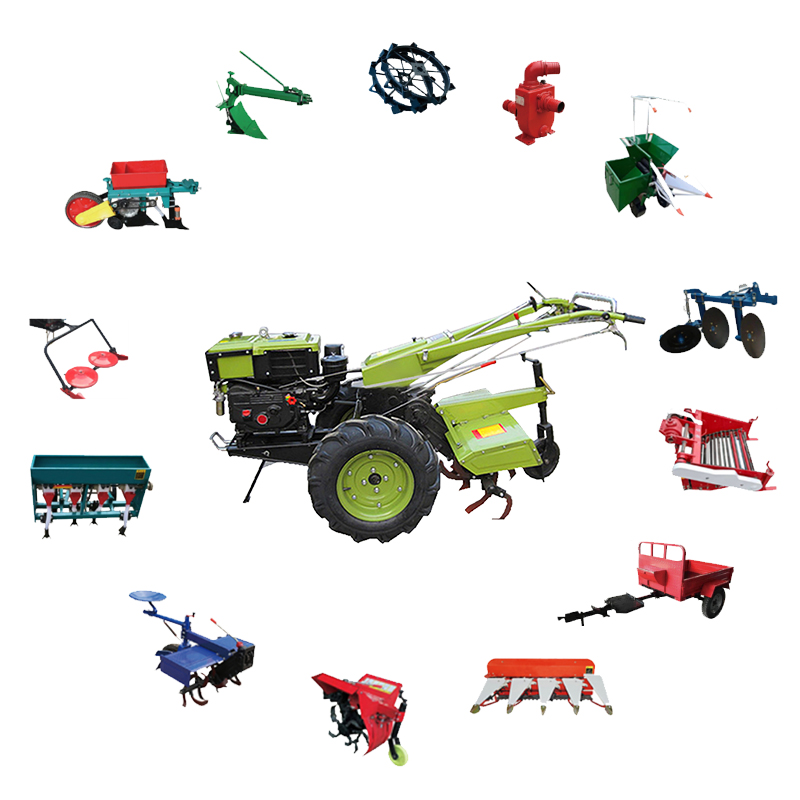 Black Walking Back Handlebar Adjustable Heavy Duty Mini Kultivator 8-22hp Motocultor Rotavator Products For Sale