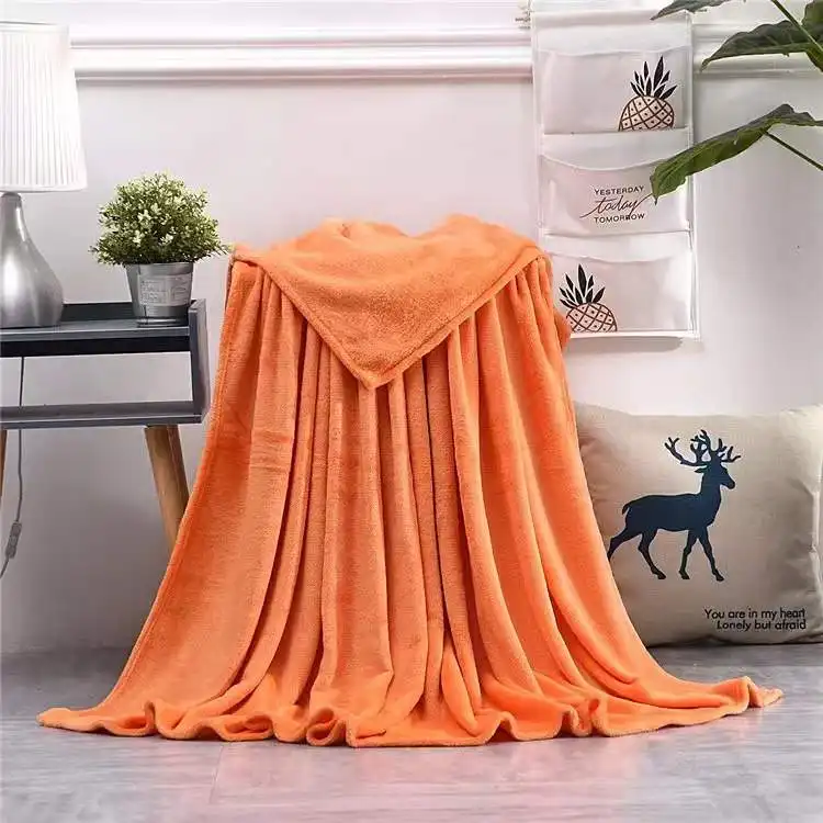 China factory 100% polyester various colors super soft flannel fleece warm throw blankets for winter