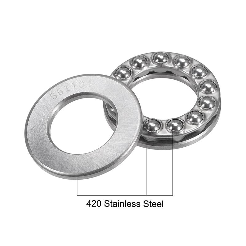 S51104 20x35x10mm SUS420 Stainless Steel Thrust Ball Bearing