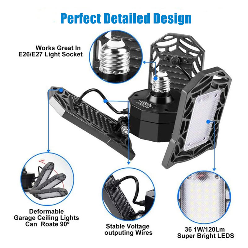 Amazon Hot Sale Model 60W Led Adjustable Trilight Design Garage Led Light