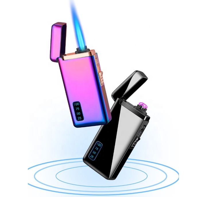2 в 1 перезаряжаемая электрическая беспламенная Зажигалка electr плазменная USB Зажигалка с двойной дугой заправляемая газовая зажигалка с пользовательским логотипом