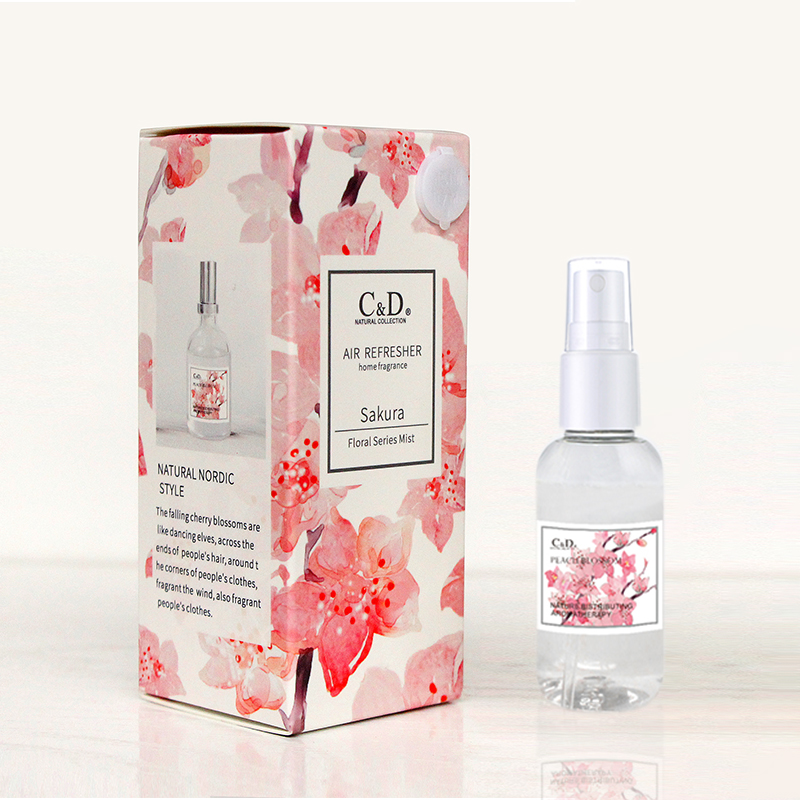 Цветная коробка C & D, удобный дизайн от производителя Sakura Aroma Spray, подарочный набор, домашняя ароматическая бутылка, экологически чистые освежители воздуха