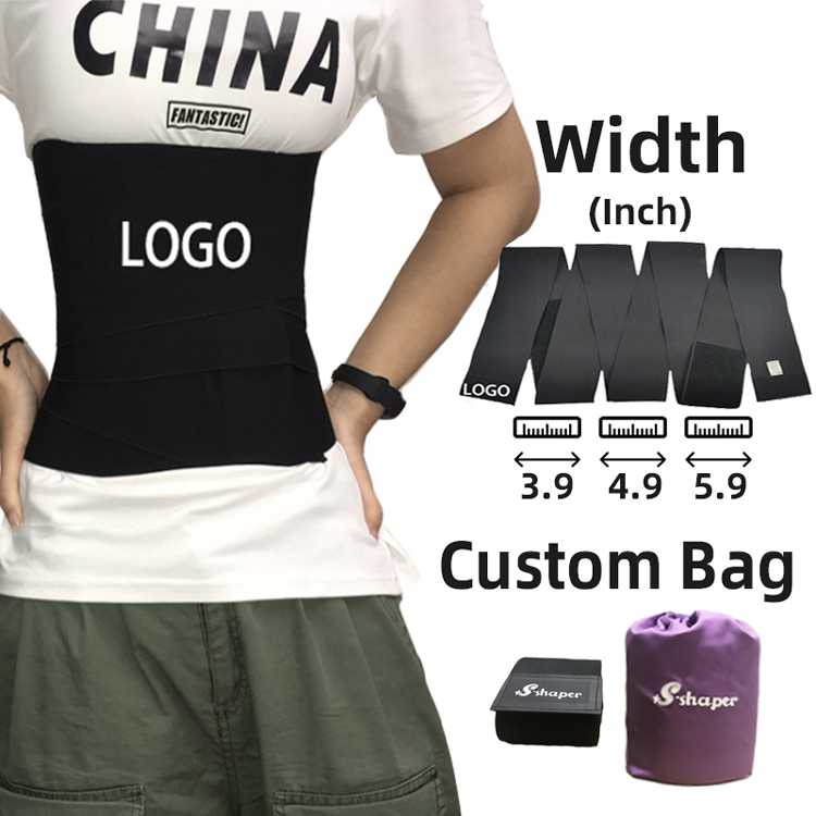 S-SHAPER Long Adjustable Waist Trainer Shaper Around Body Wrap Belt Latex Tummy Control Waist Bandage Trimmers