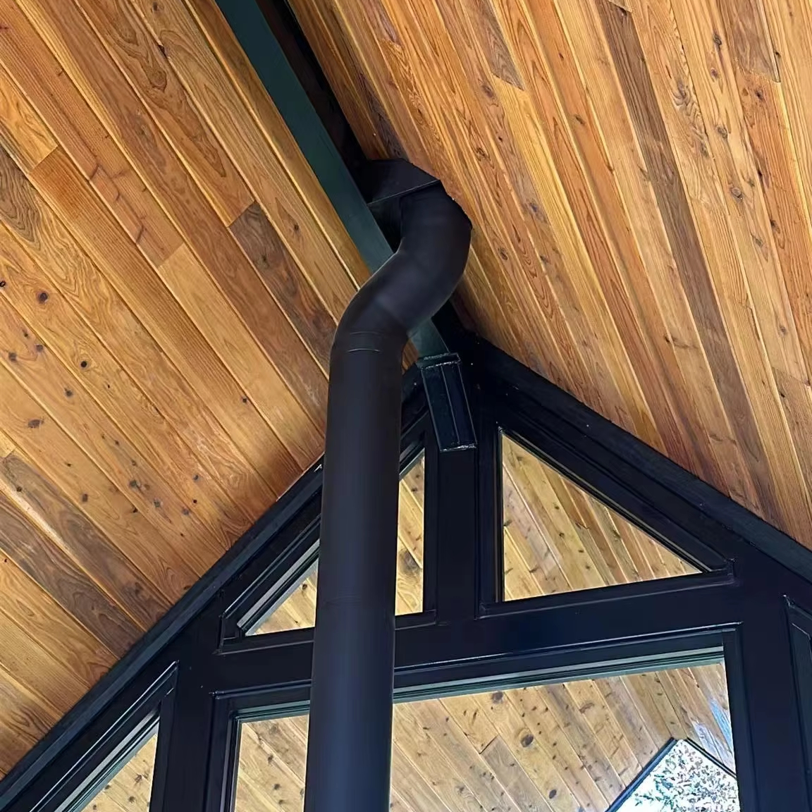 Custom fireplace parts Wood Burning Stove Chimney Carbon Steel Matte Black Tube