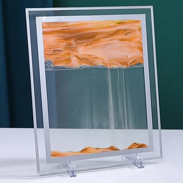 Customized Creative Gift Desktop Art Toys 3d Landscape Hourglass Glass Crafts Quicksand Painting