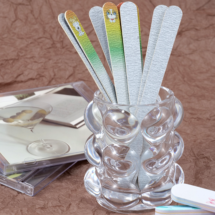 Wholesale custom private logo rectangular nail file 80 100 120 150 180 240 zebra print nail file factory direct