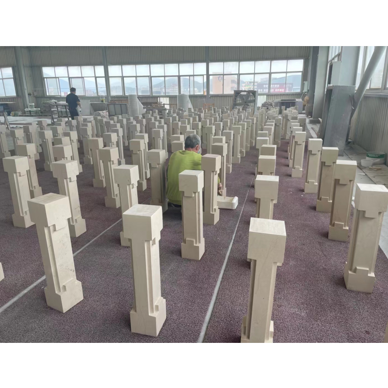 Custom design honed moca cream limestone mould for exterior wall