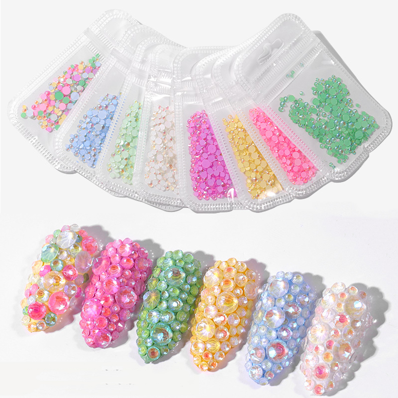 Светящиеся Nail Art россыпью страз SS6-SS20 с украшением в виде кристаллов 3D головистой формы алмазы для резки стекла блестящие украшения светятся в темноте