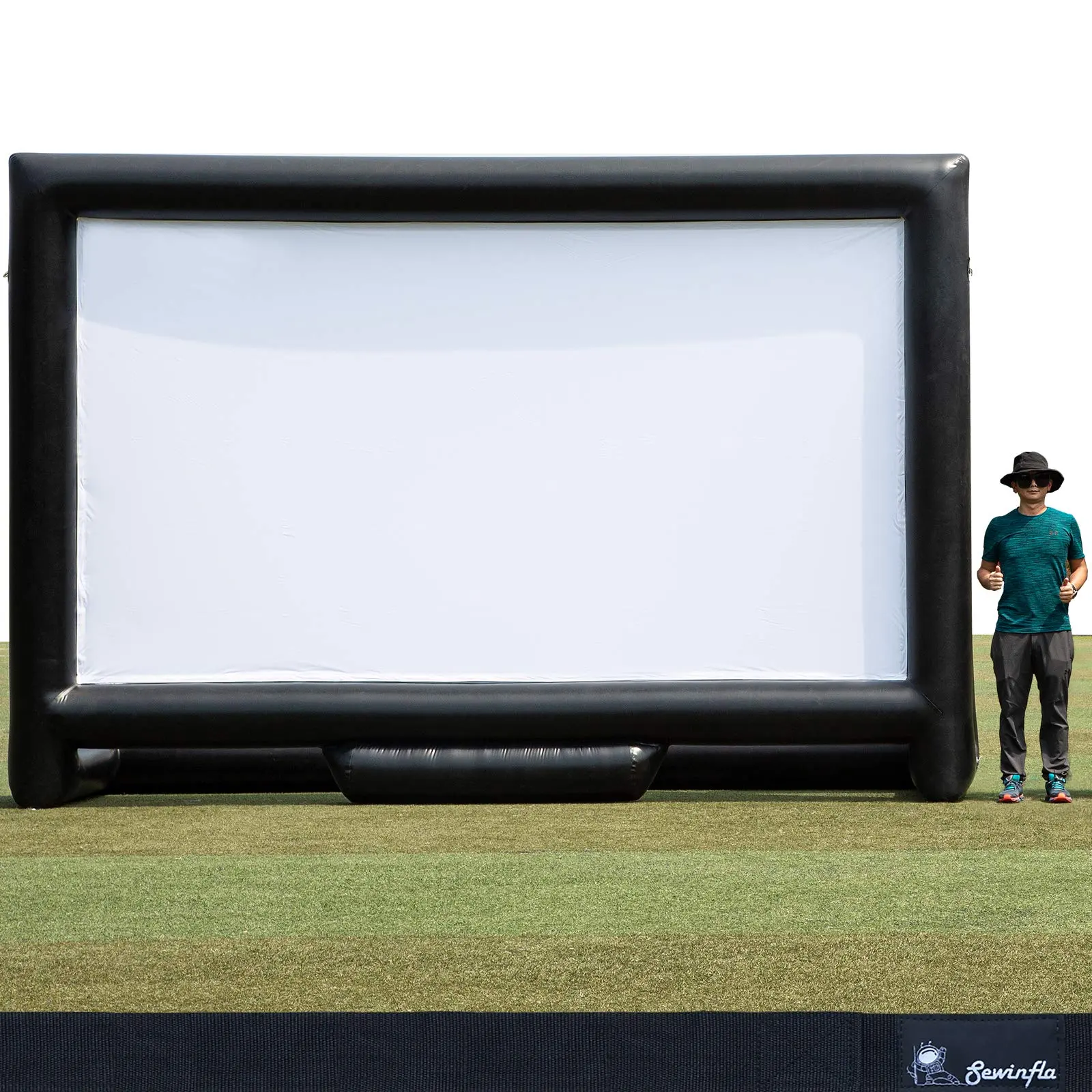 Sewinfla 19ft-герметичный, Усовершенствованный дизайн, надувной экран для фильма-не нужно продолжать надувать-поддерживает переднюю и заднюю проекцию
