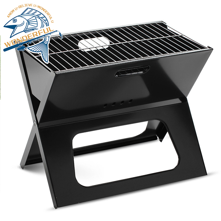 Wholesale Charcoal Outdoor Portable Foldable Black Stainless Steel Picnic Camping X Shape BBQ Barbecue Grill