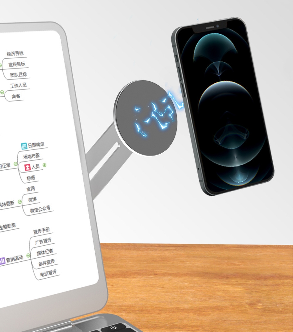 Прочная Магнитная подставка WIWU для iPhone, расширитель для ноутбука, складной кронштейн для телефона, многоразовая наклейка 3M ZM306