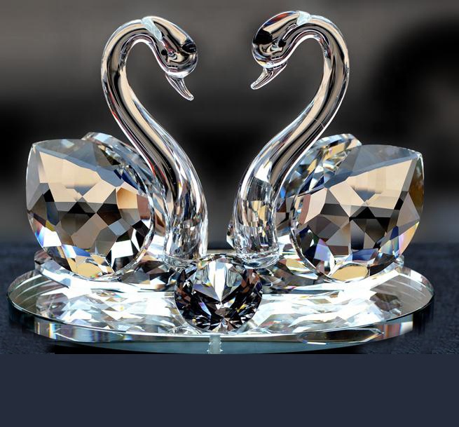 MH-D0304 Crystal Swan animal crafts for Wedding Return Gifts