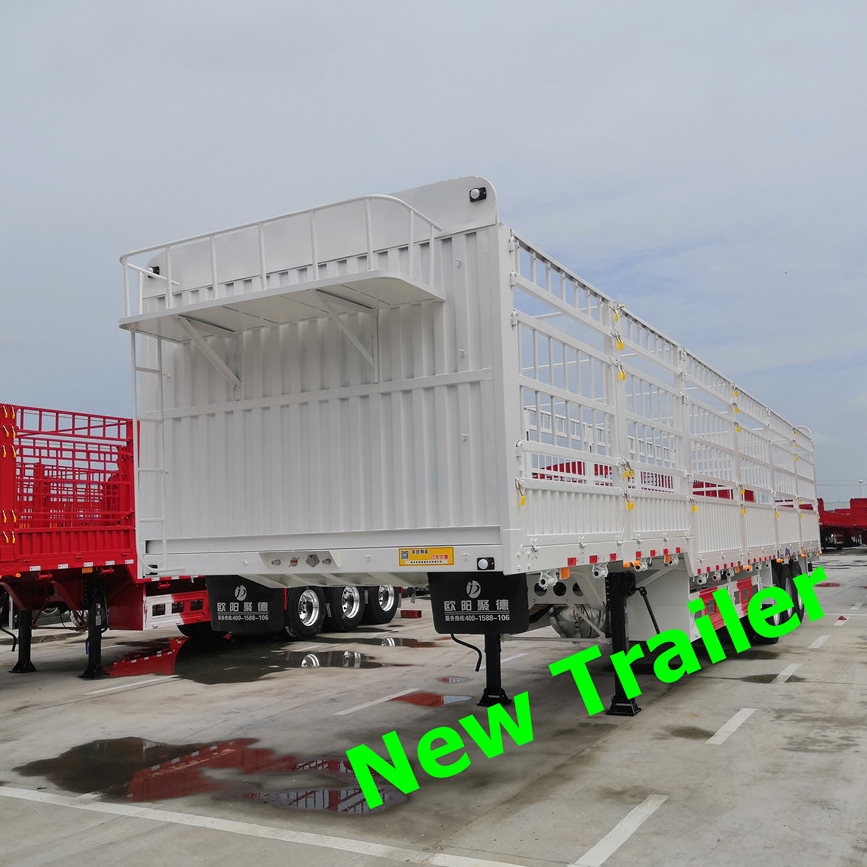OYJD new lowbed deck fence truck trailer with 40ft flatbed trailer baseboard use wood timber chairs tables transport on sale
