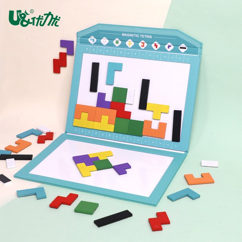 Cube блок магнитный тетрис Развивающие игрушки для оптовой продажи игрушки для малышей деревянный магнитный пазл