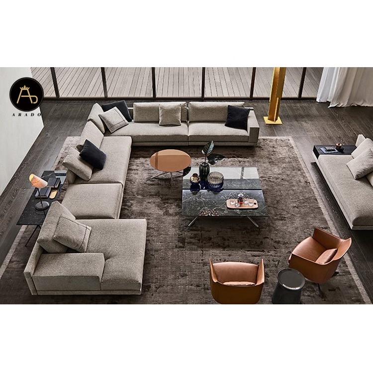Latest italian modern design couches living room furniture sectional fabric sofa set