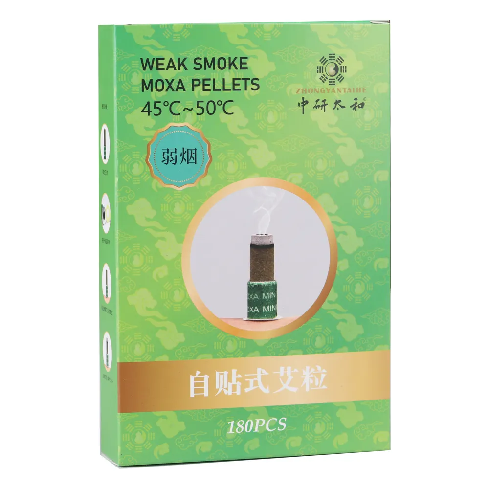 ZhongYan Taihe Mini Moxa Self-adhesive Weak Smoke Mugwort Patches 180pcs/box Acupuncture Moxibustion