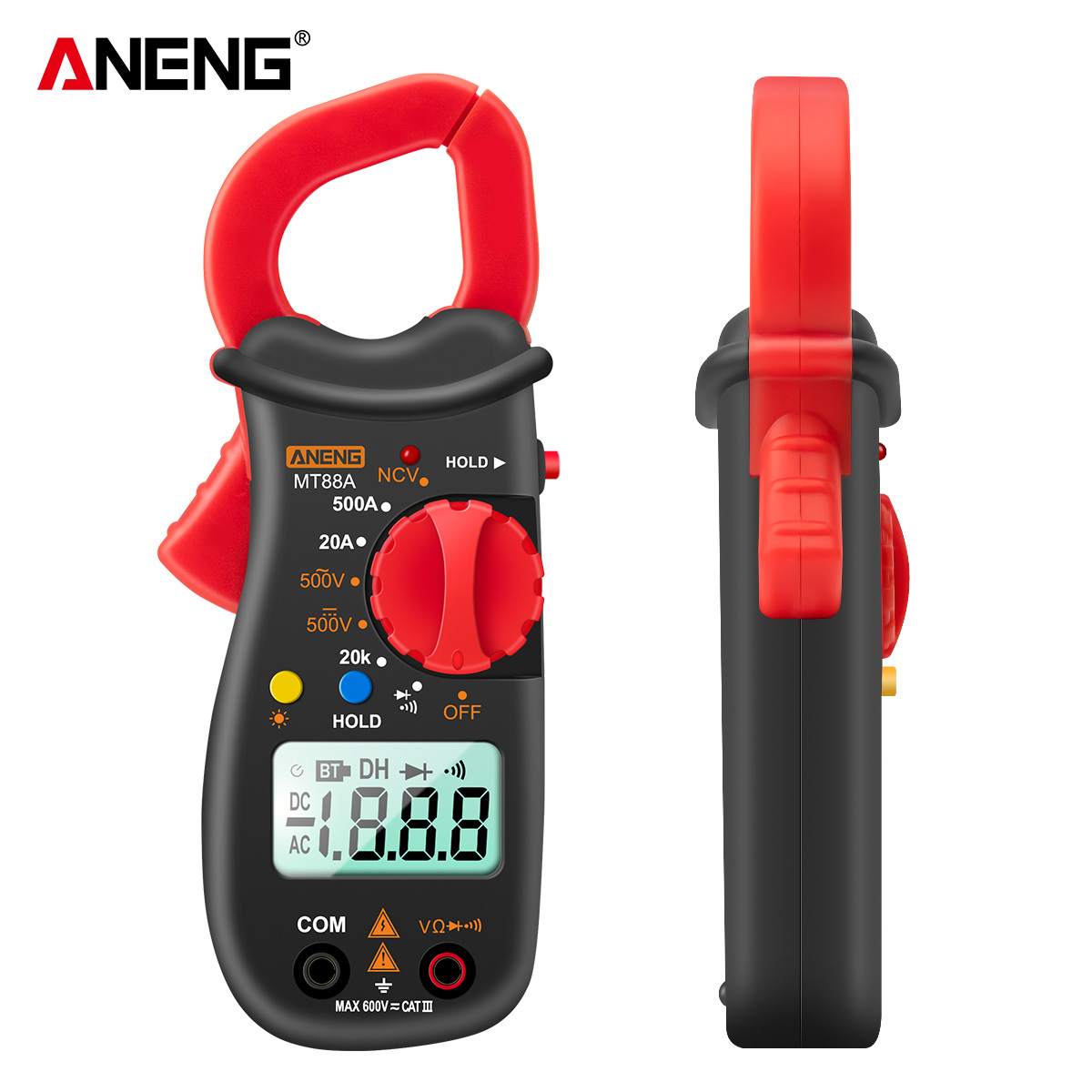 ANENG MT88A Digital Clamp Meter Multimeter DC/AC Voltage AC Current Tester Frequency Capacitance NCV Test