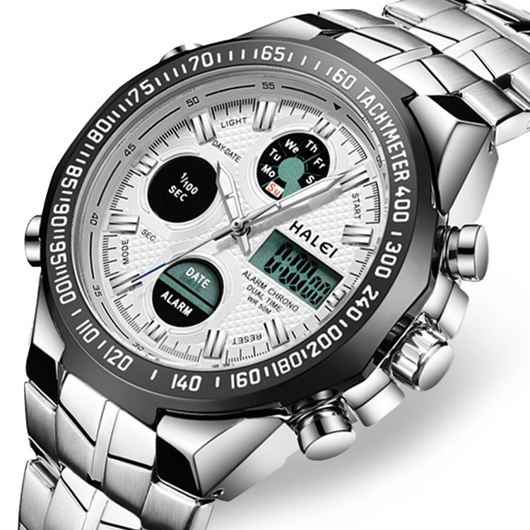 HALEI Factory Direct Price New Design Dial quartz Movement Luxury Stainless Steel Men quartz Watches