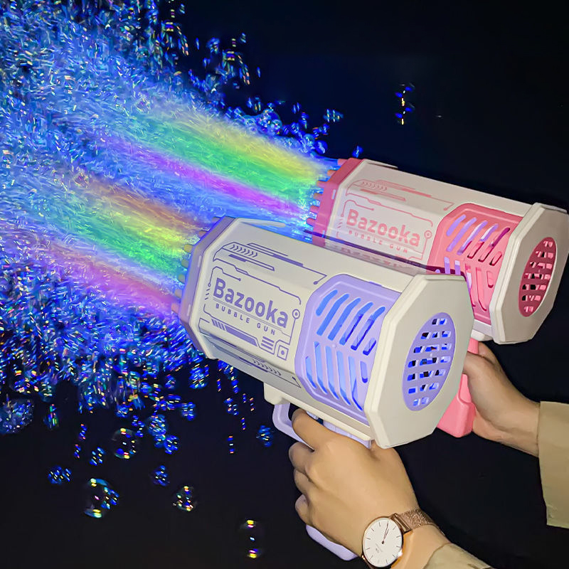 Пулемет TikTok Bazooka для детей, пулемет для пузырей ракетки, пулемет для пузырей с 69 отверстиями