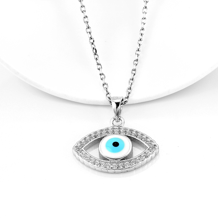 jewelry women set charm big pendants necklace silver 925 eye pendant necklace anniversary gift for wife