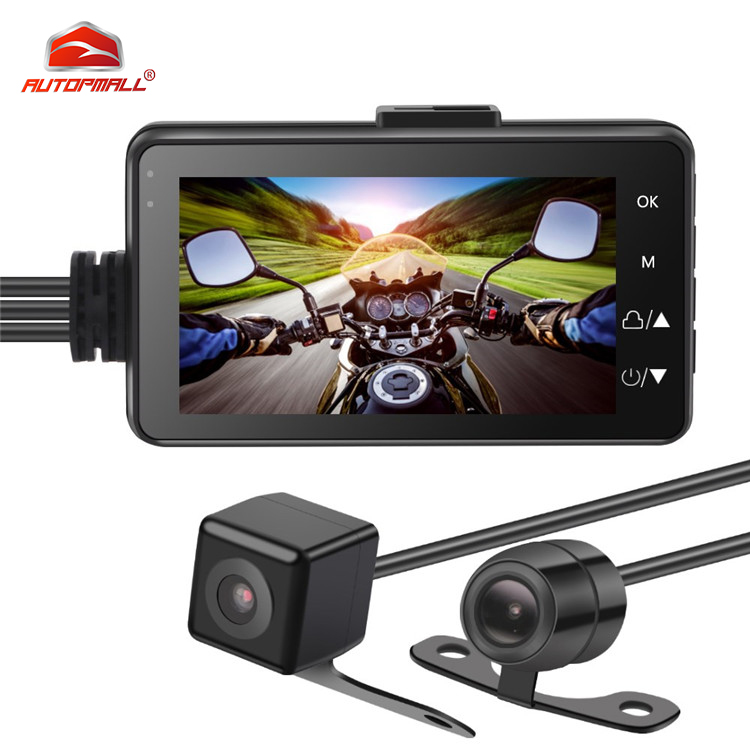 3 дюйма 720p Водонепроницаемая камера с двумя объективами Мотоцикл dash cam 2 канала видео высокой четкости в байкерском стиле dvr камера