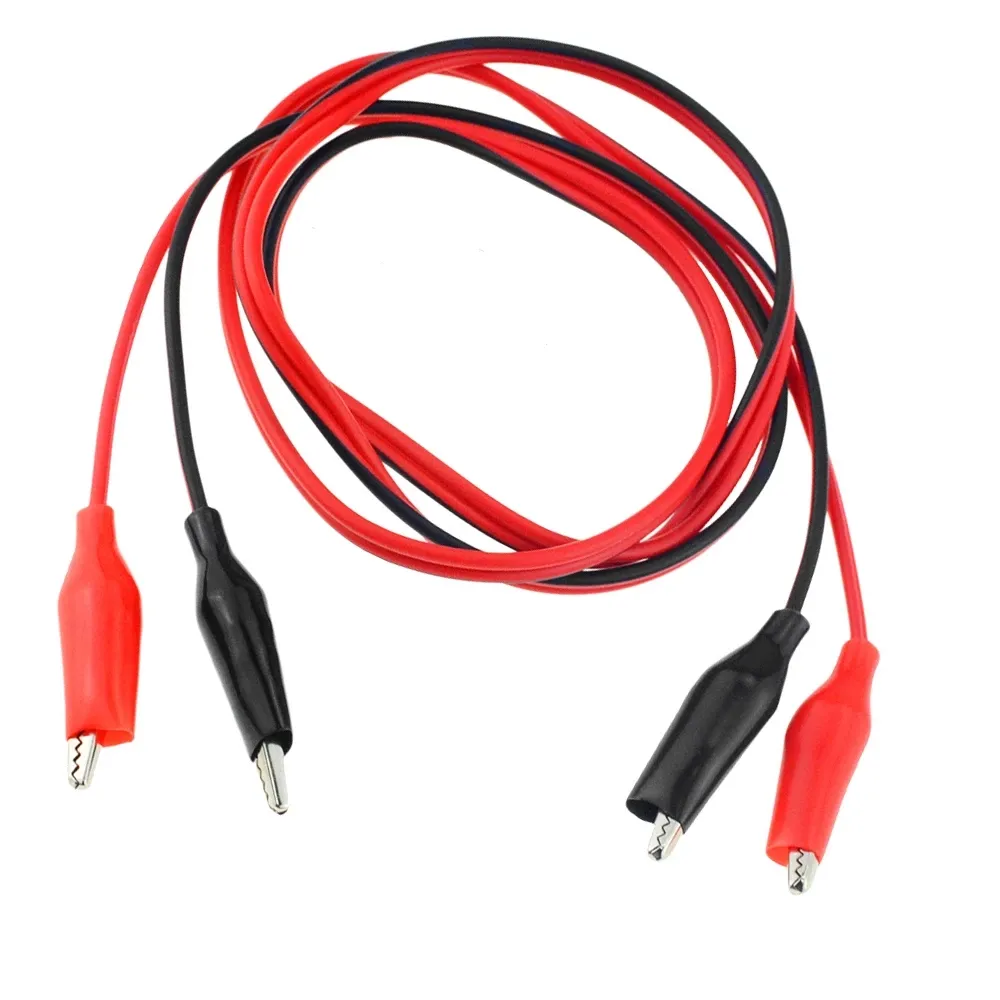 1M Double Head Crocodile Clip Line Red And Black Clips Crocodile Cable Alligator Jumper Wire Test Leads Power Cord Test Leads