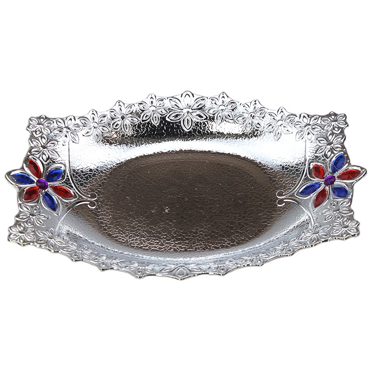 Wholesale high quality plastic gold or silver plated fruit food plate