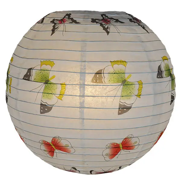 Chinese supplier Ready to ship retail butterfly printed paper lantern for home decor