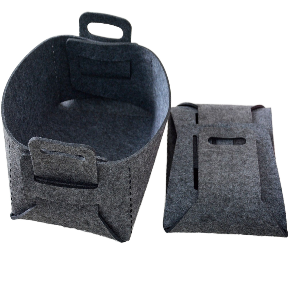 Collapsible Multifunctional Felt Storage Basket Organizer with Handle for Laundry & Clothing Storage Home Storage & Organization
