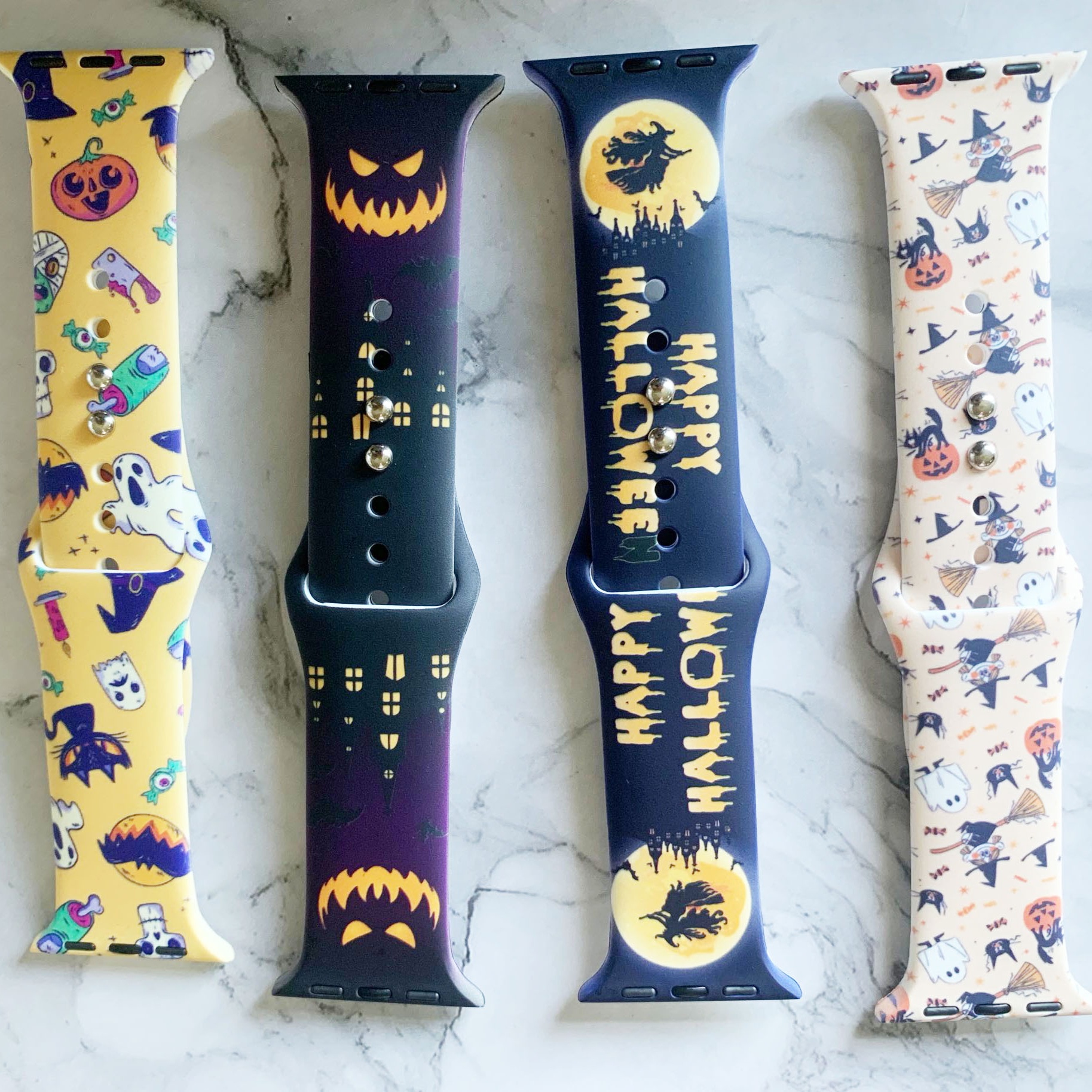 2021 New Christmas Halloween Silicone Rubber Sport Watch Band Strap Replacement Smart Watch Bands For Apple Watch Bands