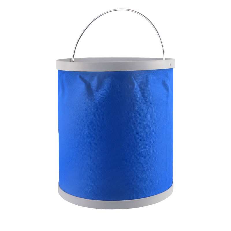 9L Collapsible Bucket , Portable Folding Pail Fishing Cleaning Bucket Car Wash Bucket No Leakage Fabric