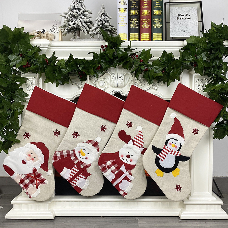 2022 New Year Christmas Stocking Sack Xmas Gift Candy Bag Decorations for Home