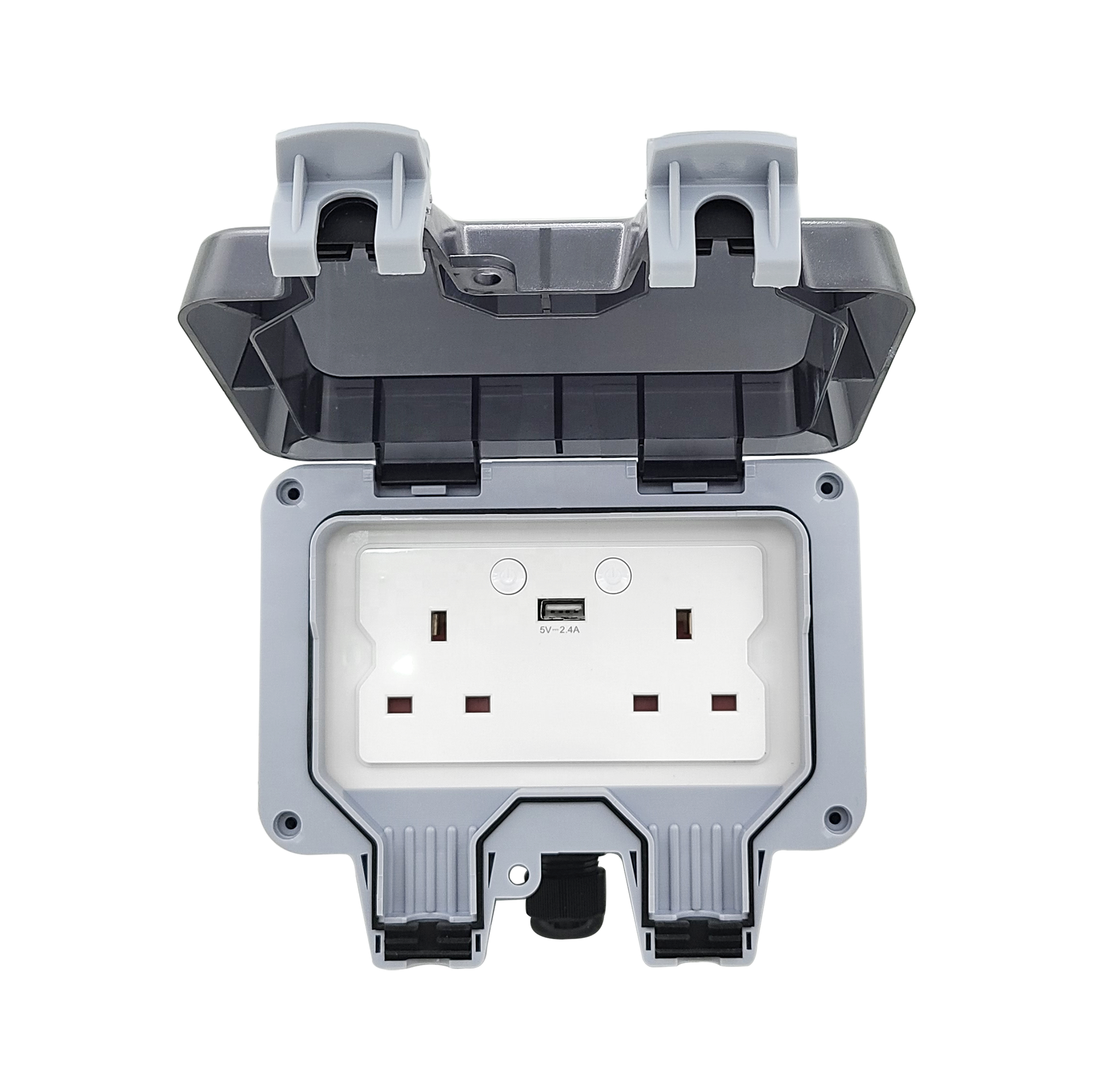 Умная Водонепроницаемая наружная розетка 13A WiFi Двойная настенная розетка с usb-портом, IP66 Номинальная 2 банды 13 Ампер