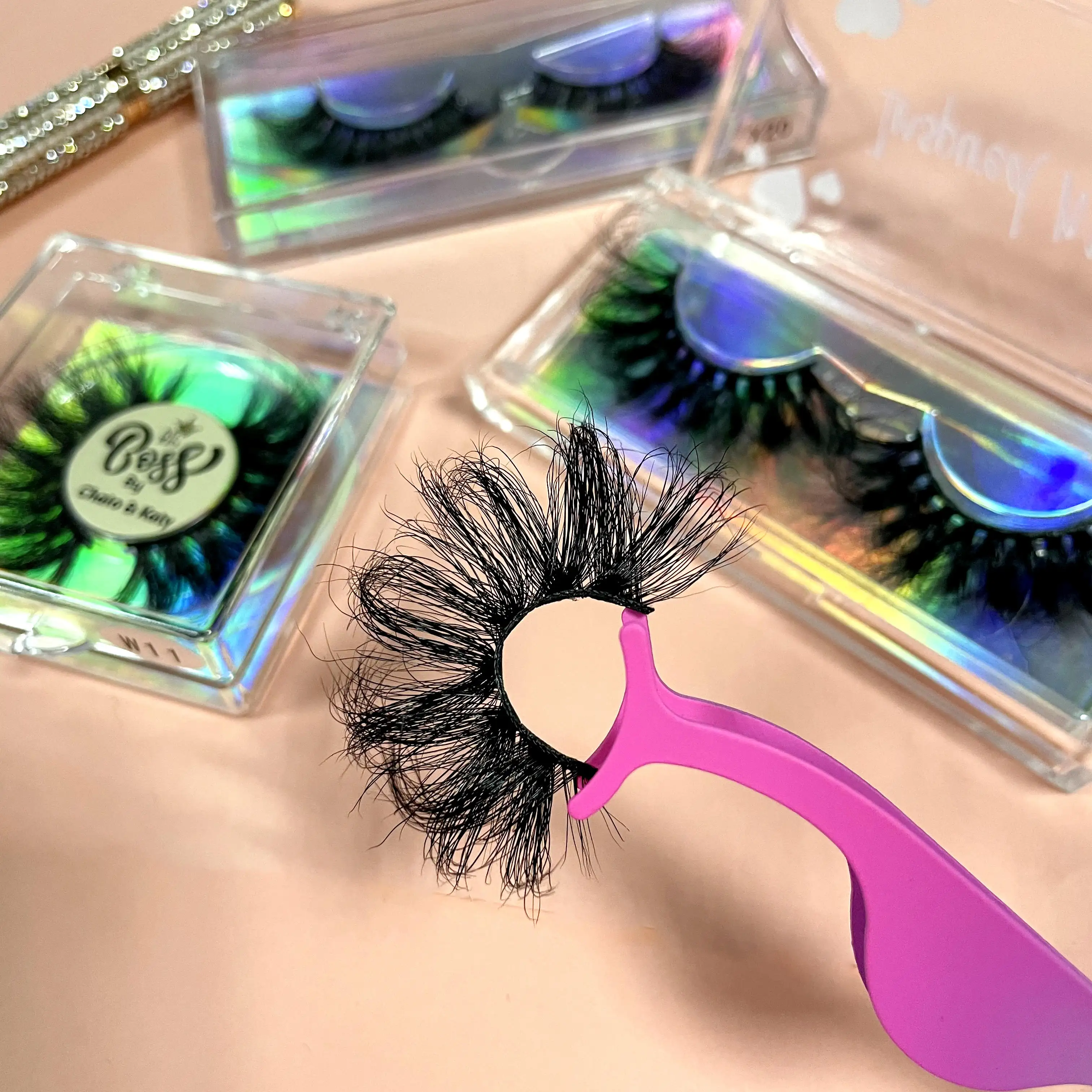 customized lashes3d mink wholesale vendor 25mm luxury eyelash packaging box fluffy lash cases