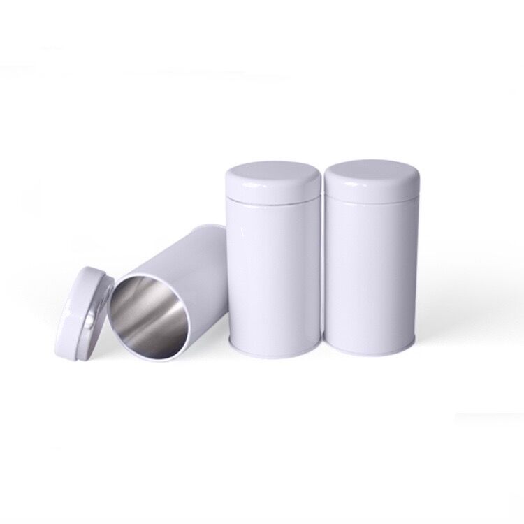 Wholesale Custom Food Grade Empty Round Sliver Tea Tin Cans For Food Canning