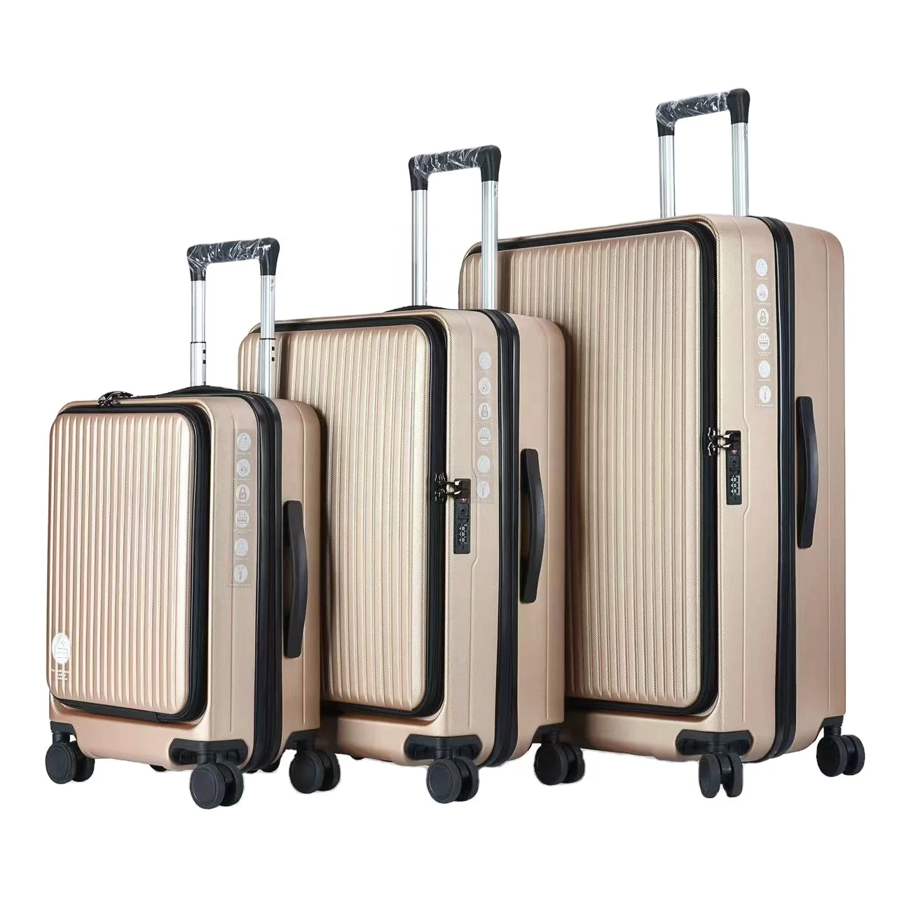 DWL large Capacity Front Pocket Luggage Set ABS Aluminum Trolley suitcase 20/24/28 set Trolley Bags for Business Trip