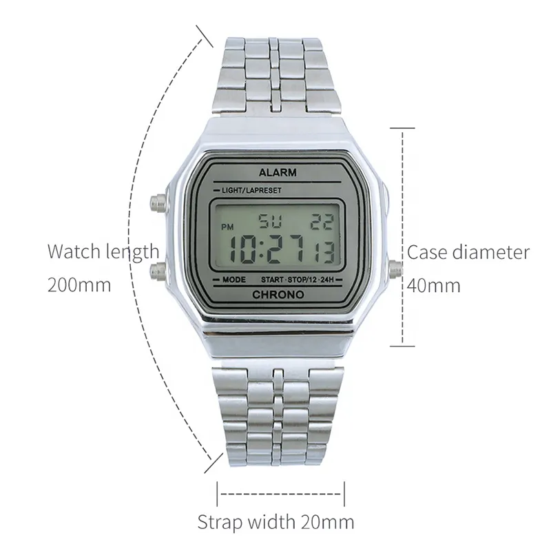 Reloj Cheap OEM Gold Relojes Classic Electronic Mens Digital Quartz Watch