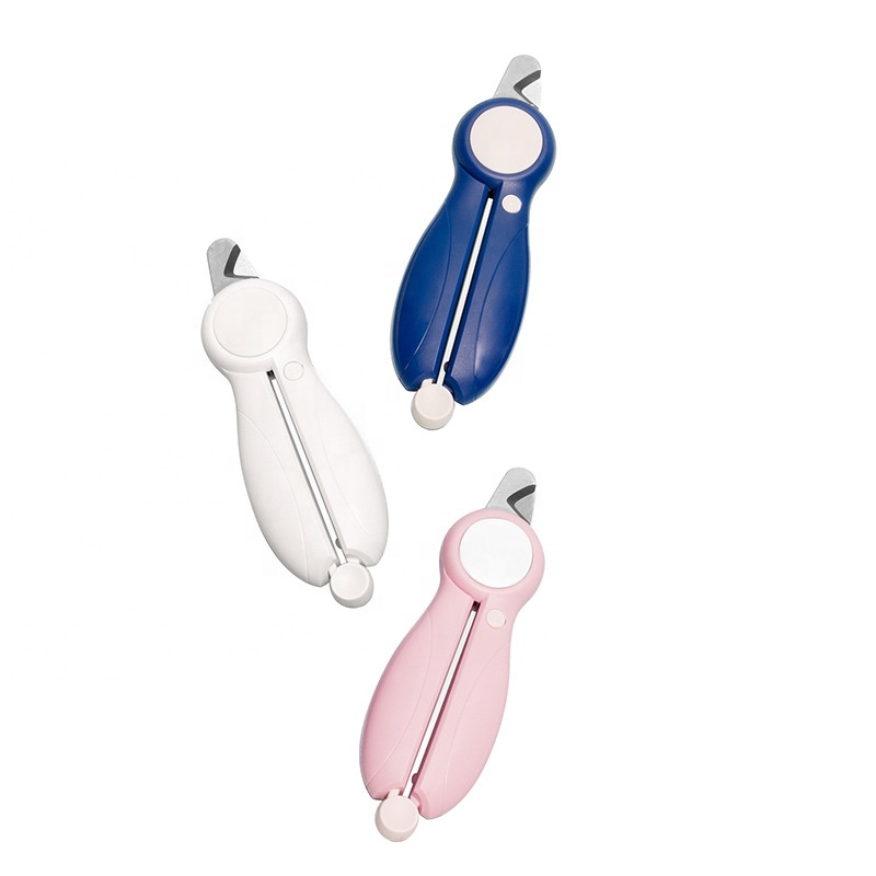 Pet Cat Nail Clipper Cutter Stainless Steel LED Lamps Triangular Incision Manicure Led Cat cleaning supplies