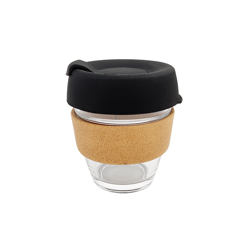 BPA Free Custom Logo 350ml 450ml Reusable Eco-Friendly Cute Mug with Lid Silicone Sleeve or Cork Reusable Glass Coffee Cup