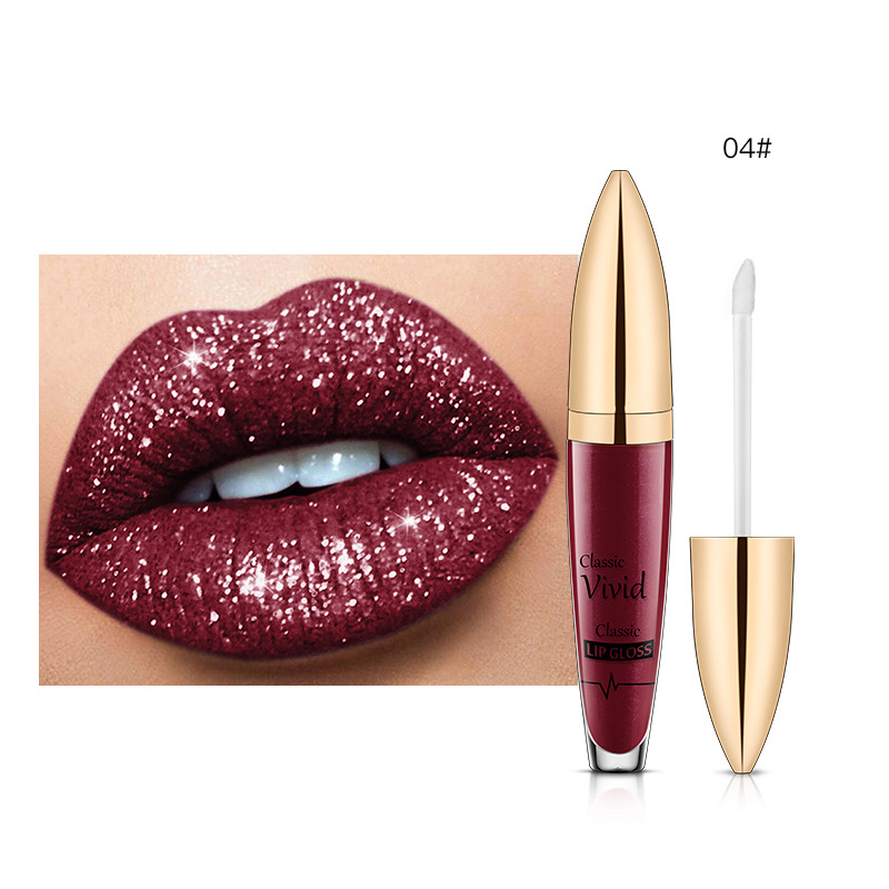 Matte Pearlescent Lipsticks Non-Stick Diamond Glossy Lip Glaze Clear Glass Lipgloss Tube Custom Non Sticky Lipgloss Pigment