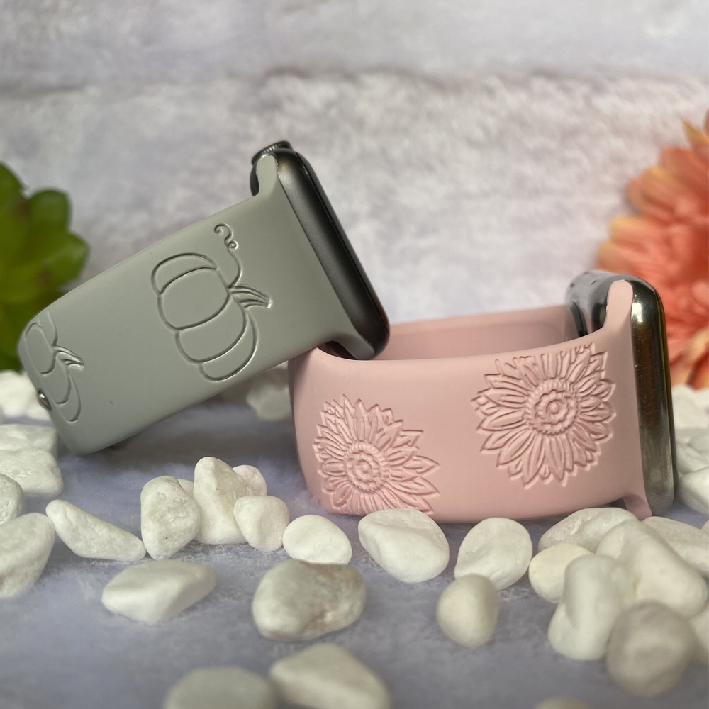 Индивидуальный силиконовый ремешок с гравировкой для Apple Watch