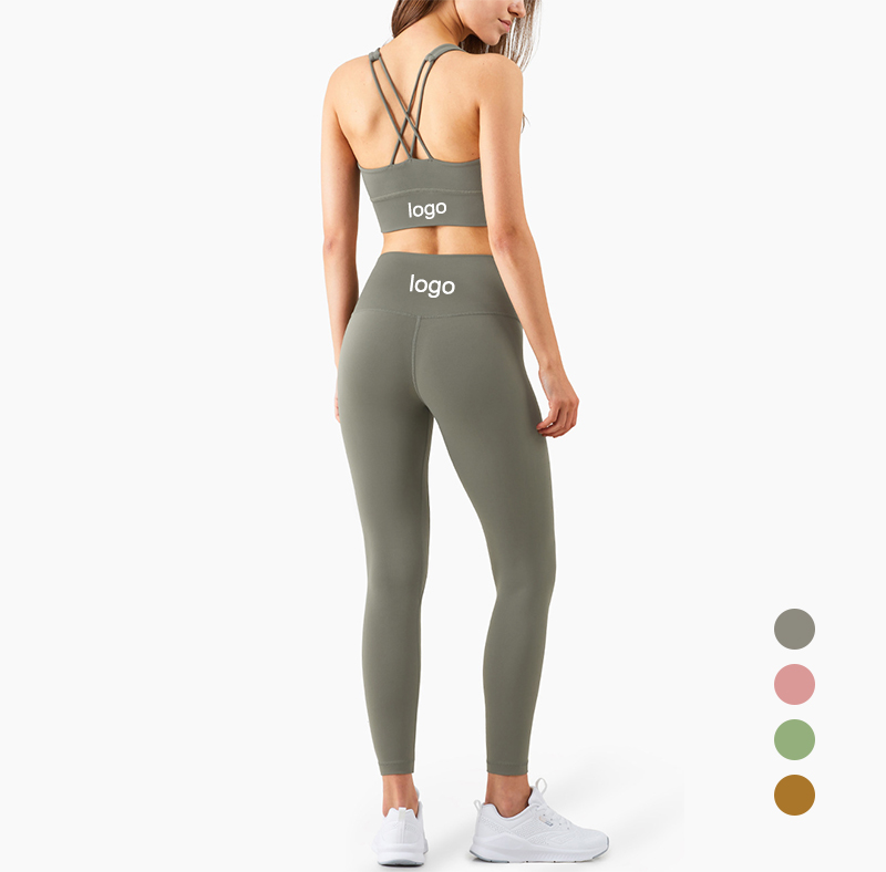 Naked Feeling Plus Size Yoga Suit 2 Pcs Ladies Sports Bra And Leggings Custom Logo Gym Fitness Sets