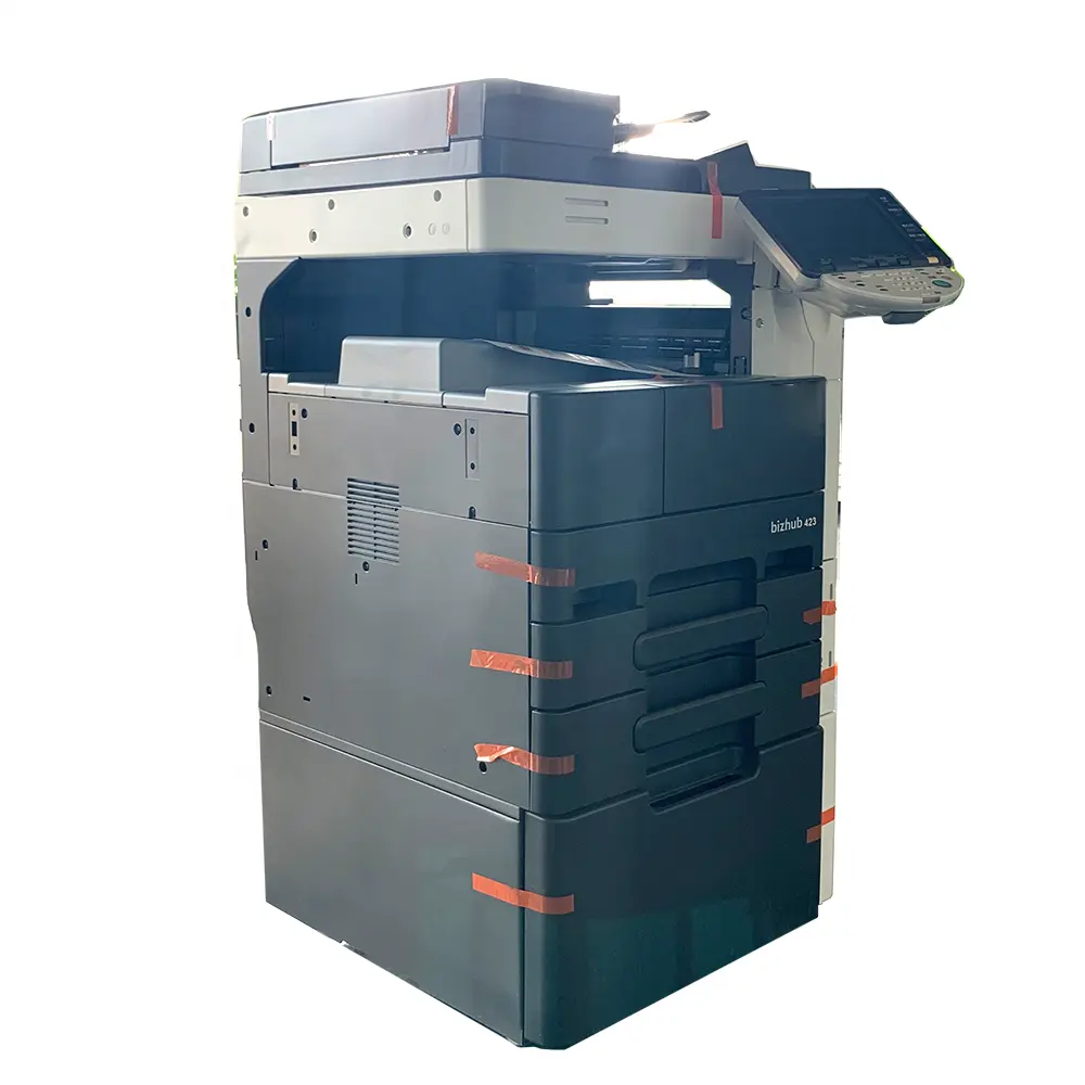 Бывшая в употреблении черная копировальная машина Konica minolta bizhub 423 223 283 363 фотокопировальная машина