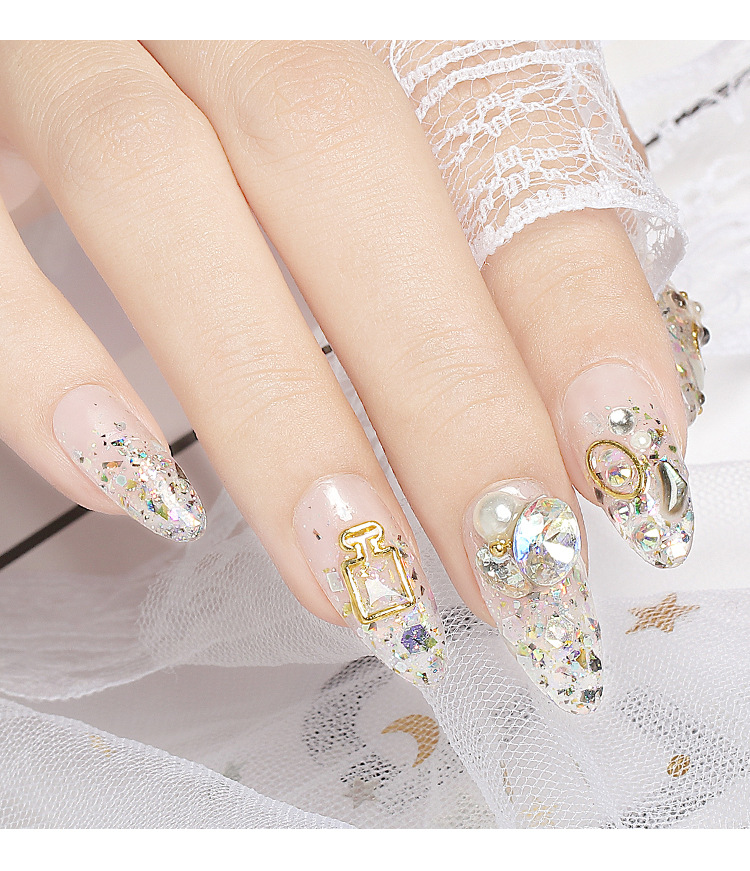Nail Art липкий горный хрусталь вискоза круглая бутылка лака для ногтей
