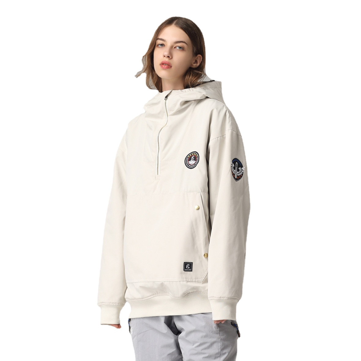 Skiwear Female Waterproof Thickening Warm Veneer Double Plate Popular Logo Fission Fleece Ski Equipment